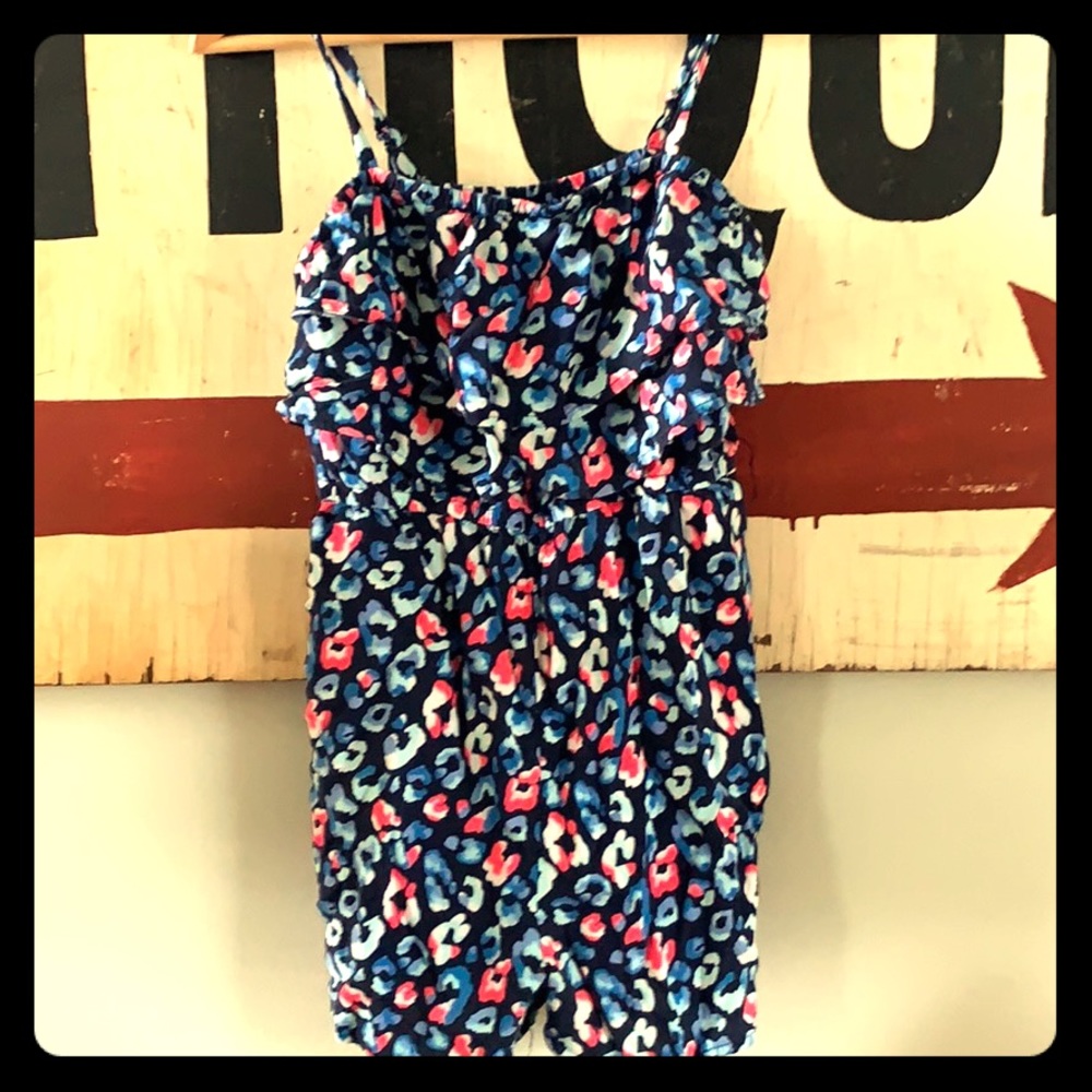 Girls Justice leopard print shorts romper